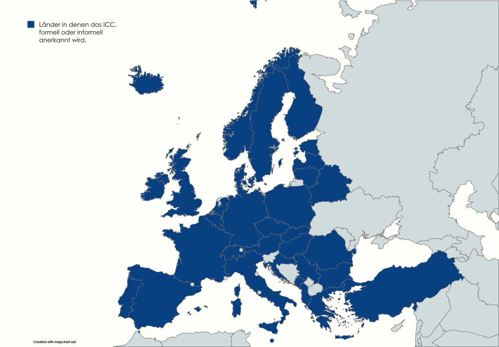 Übersichtskarte zu Ländern in Europa, die das ICC und damit den deutschen Sportbootführerschein im Ausland anerkennen.
